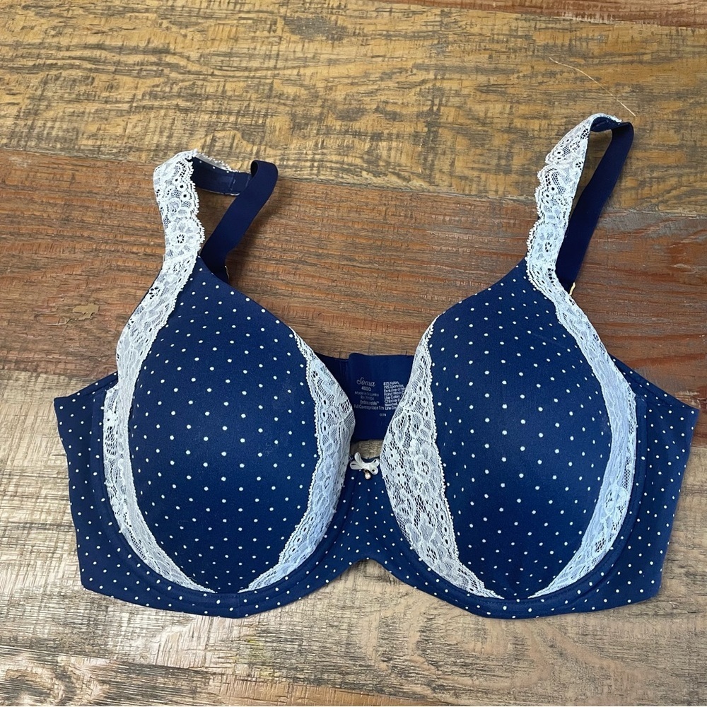 Soma Embraceable Full Coverage 40 DD polka dot navy  Bra